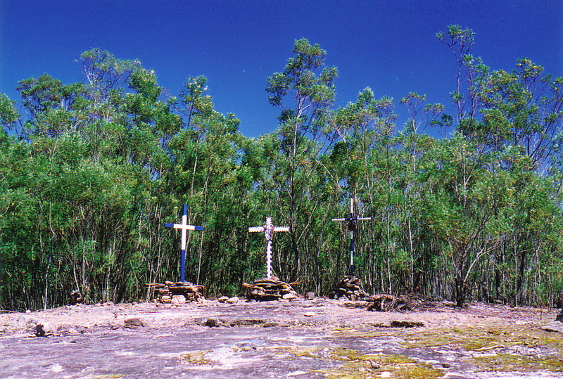 Three crosses on a hill near Kodaikanal