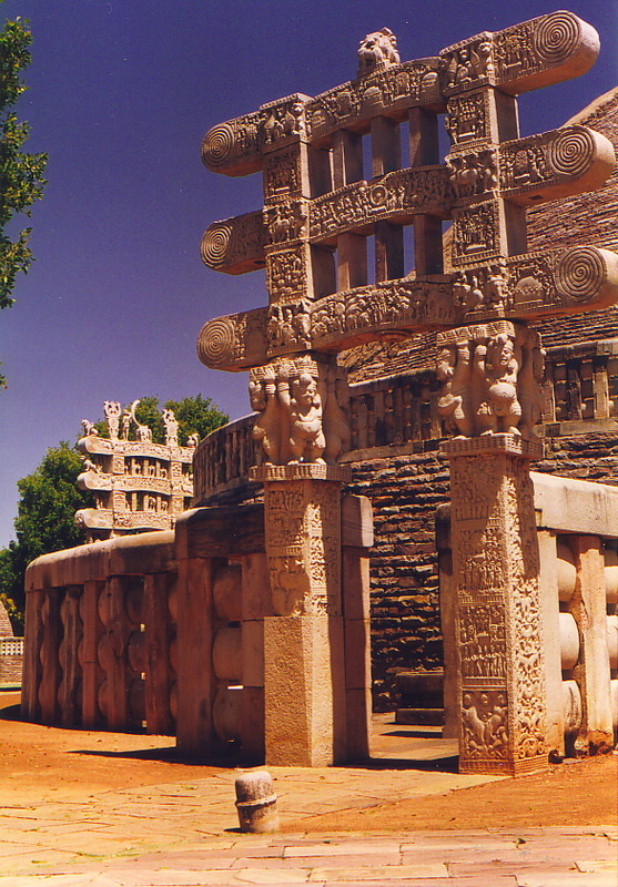 The intricate gates to the stupas