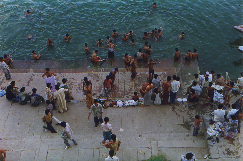 Locals bathing in the Ganges
