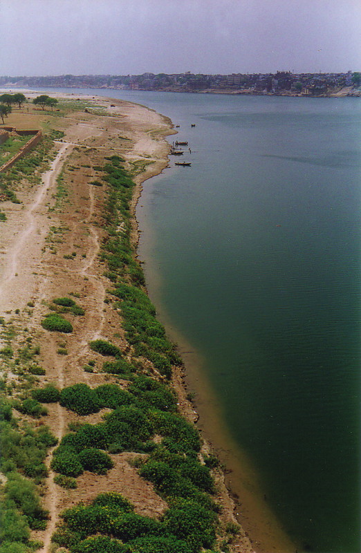 The east bank of the Ganges from the railway bridge