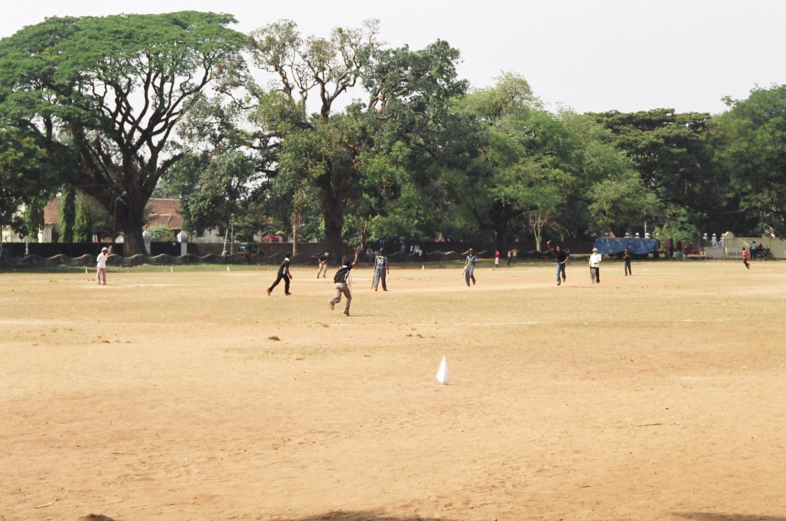 Cricket on the green in front of St Francis' Church