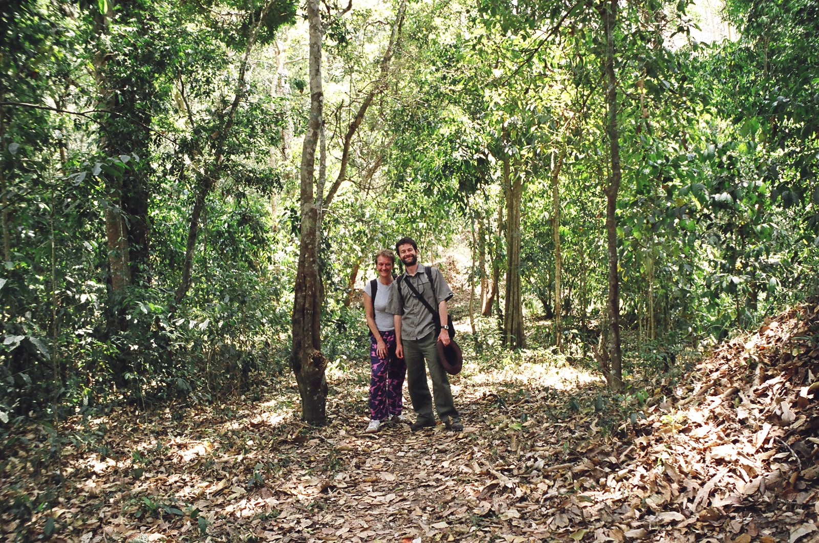 Peta and Mark in the rainforest of Periyar