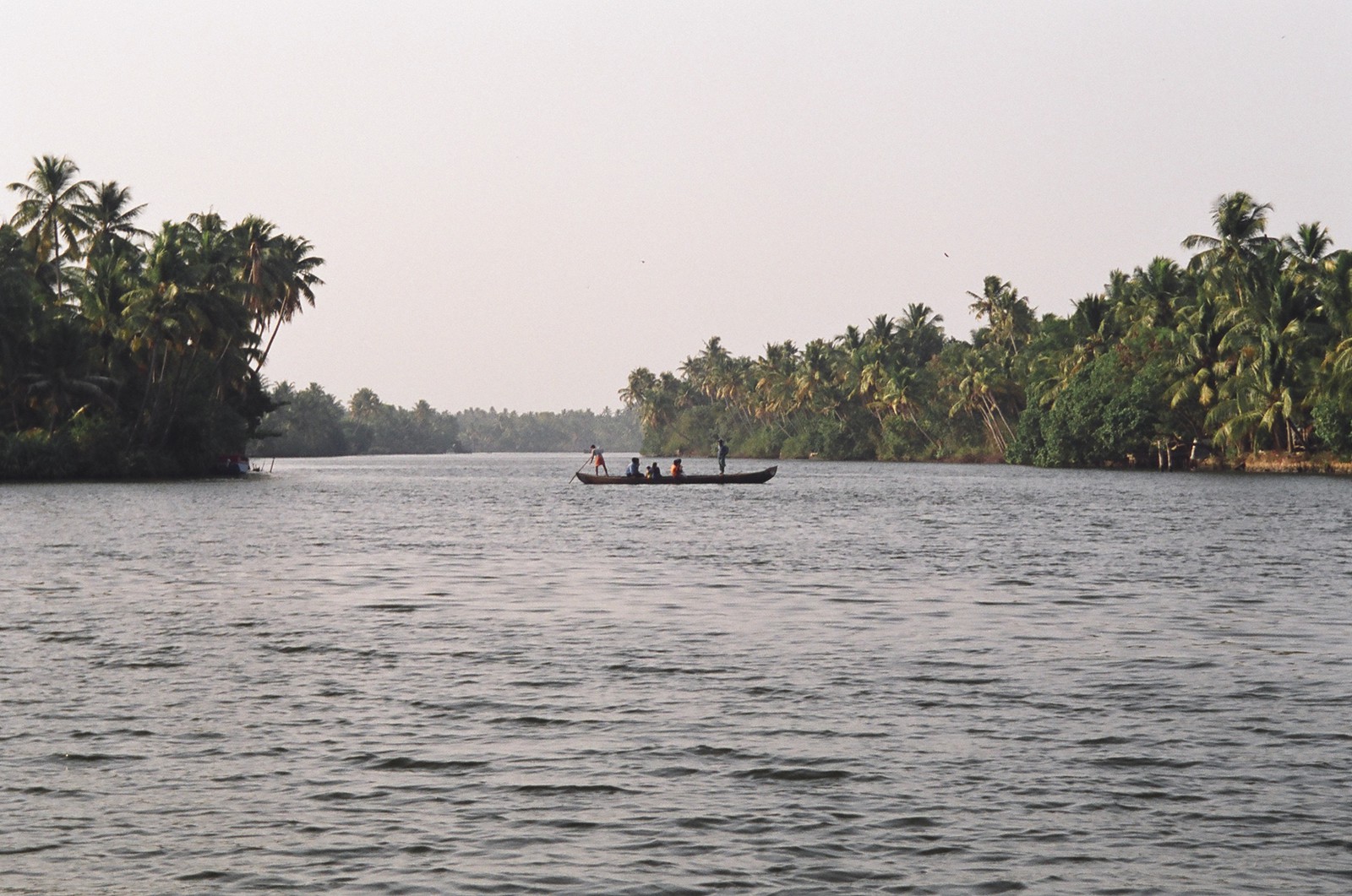 A river taxi ferrying locals across the backwaters
