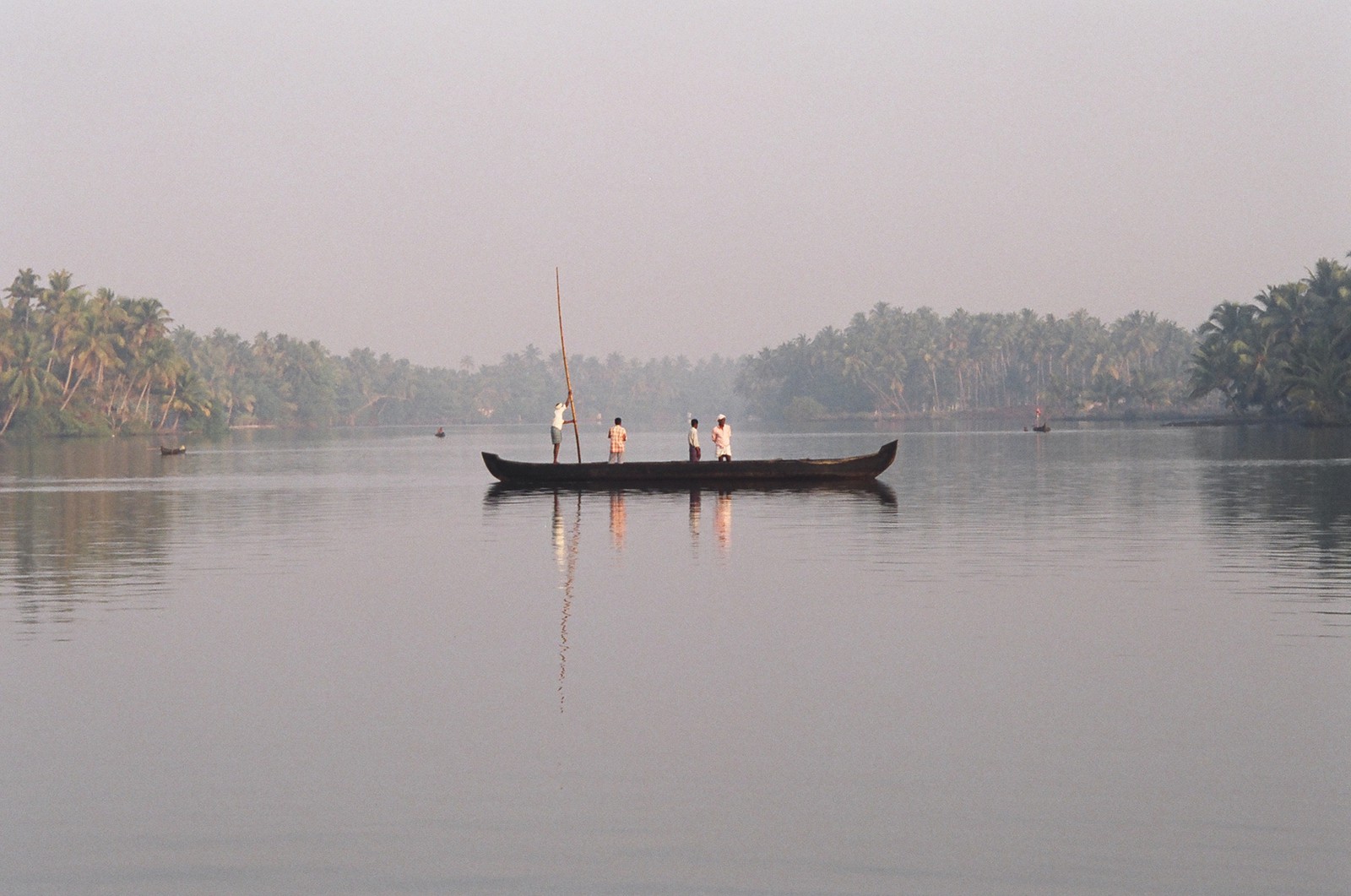 A river taxi ferrying locals across the backwaters