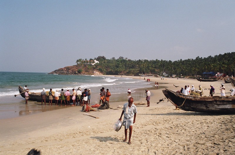 Fishermen getting ready to launch the boat