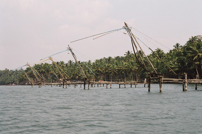 Chinese fishing nets on the way to Ashtamudi Lake