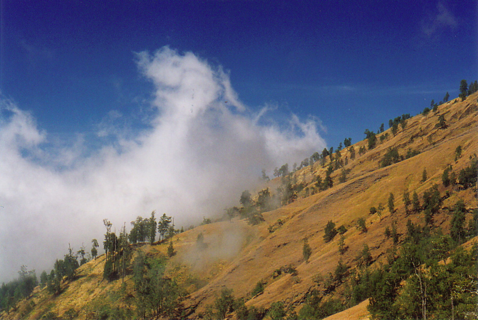 Clouds against the slopes of Gunung Rinjani