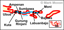 Map of Nusa Tenggara, Indonesia