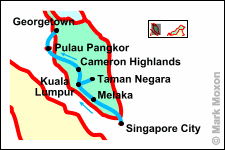Map of the west coast of Malaysia