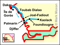Map of the west coast of Senegal