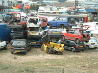 A pile of cars east of Erith
