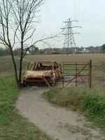 A rusty car