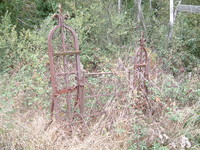 The iron gateposts at the old entrance to Pyrgo Park