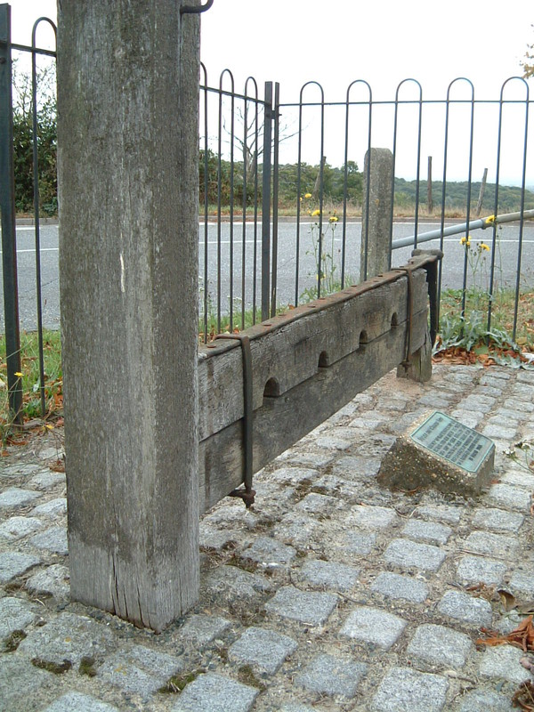The village stocks and whipping post in Havering-atte-Bower