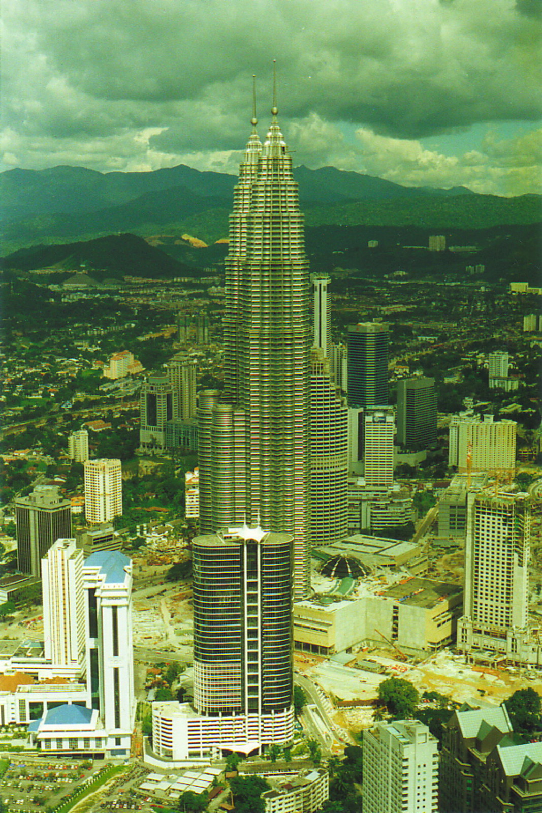 The Petronas Twin Towers from the top of the Menara Kuala Lumpur