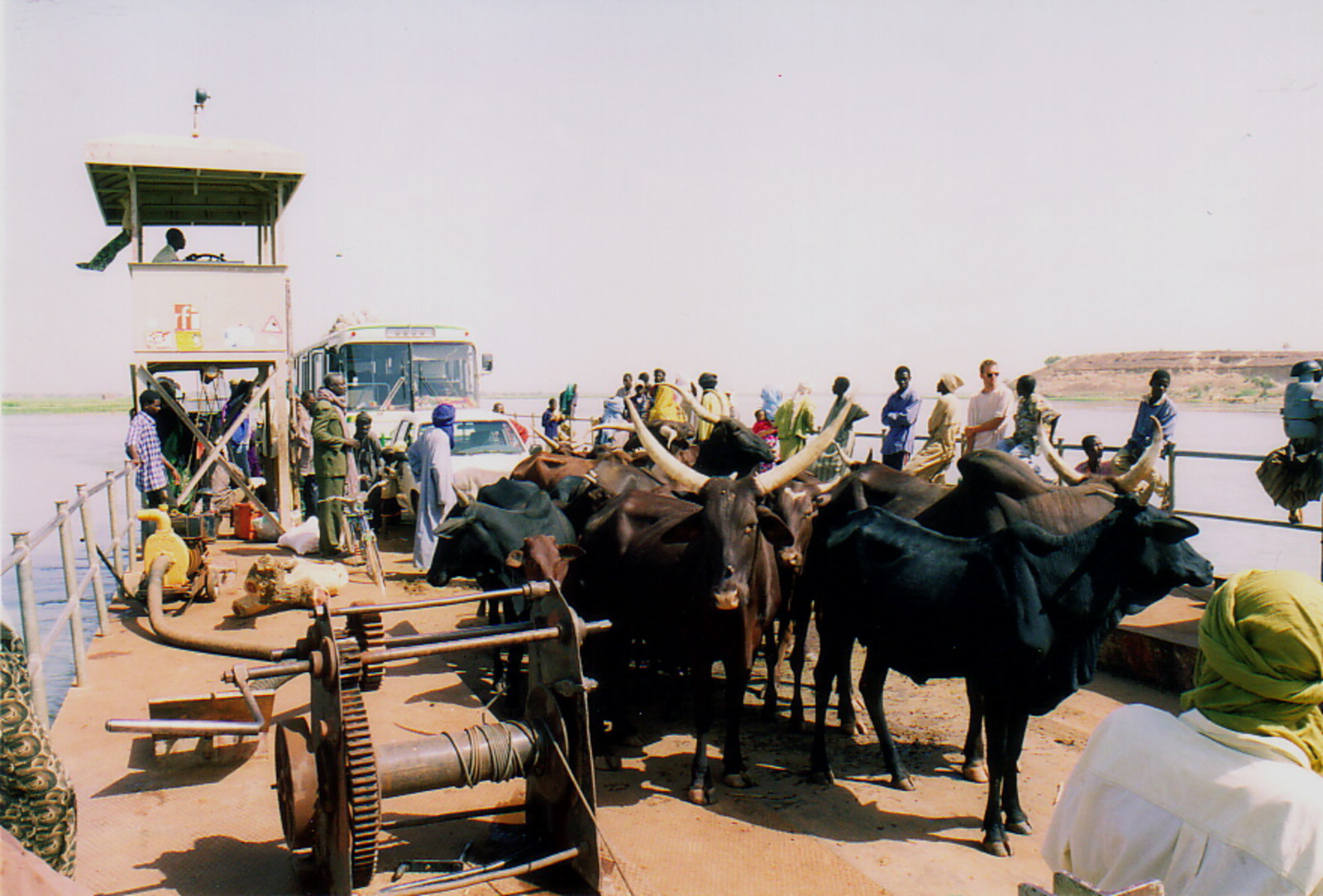 The ferry across the River Niger on the way out of Gao