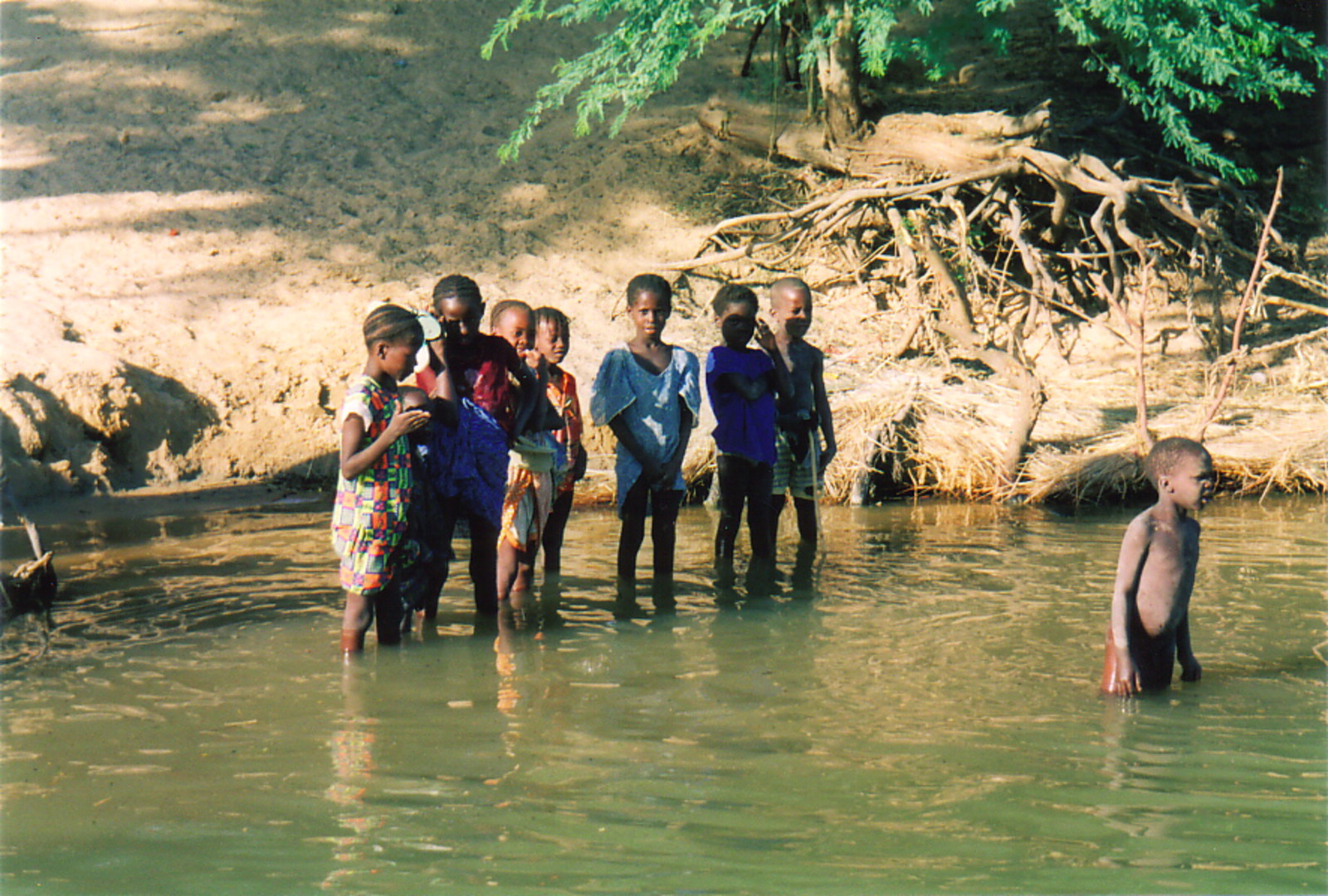 Children standing in the River Niger
