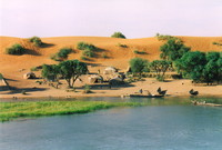 A small settlement on the banks of the River Niger