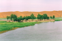 A small settlement on the banks of the River Niger