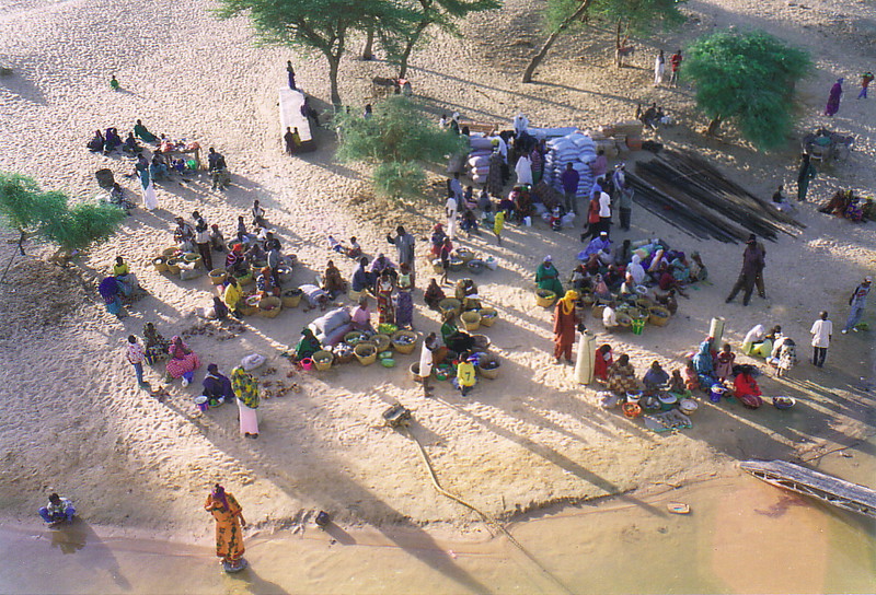 A market by the banks of the River Niger