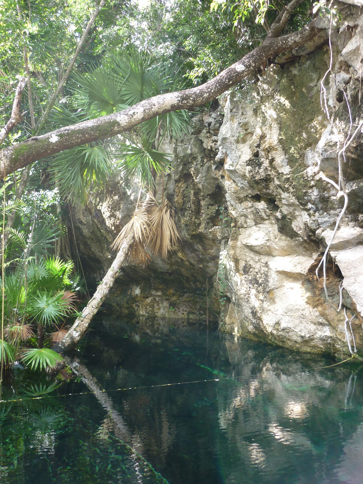 The entrance to Kukulkan cenote, Chac Mool