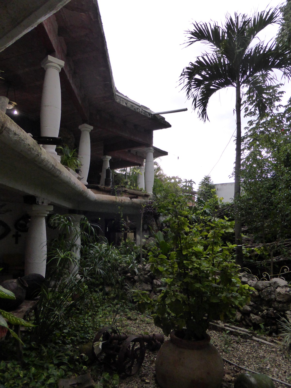 The dank courtyard at the centre of the hotel