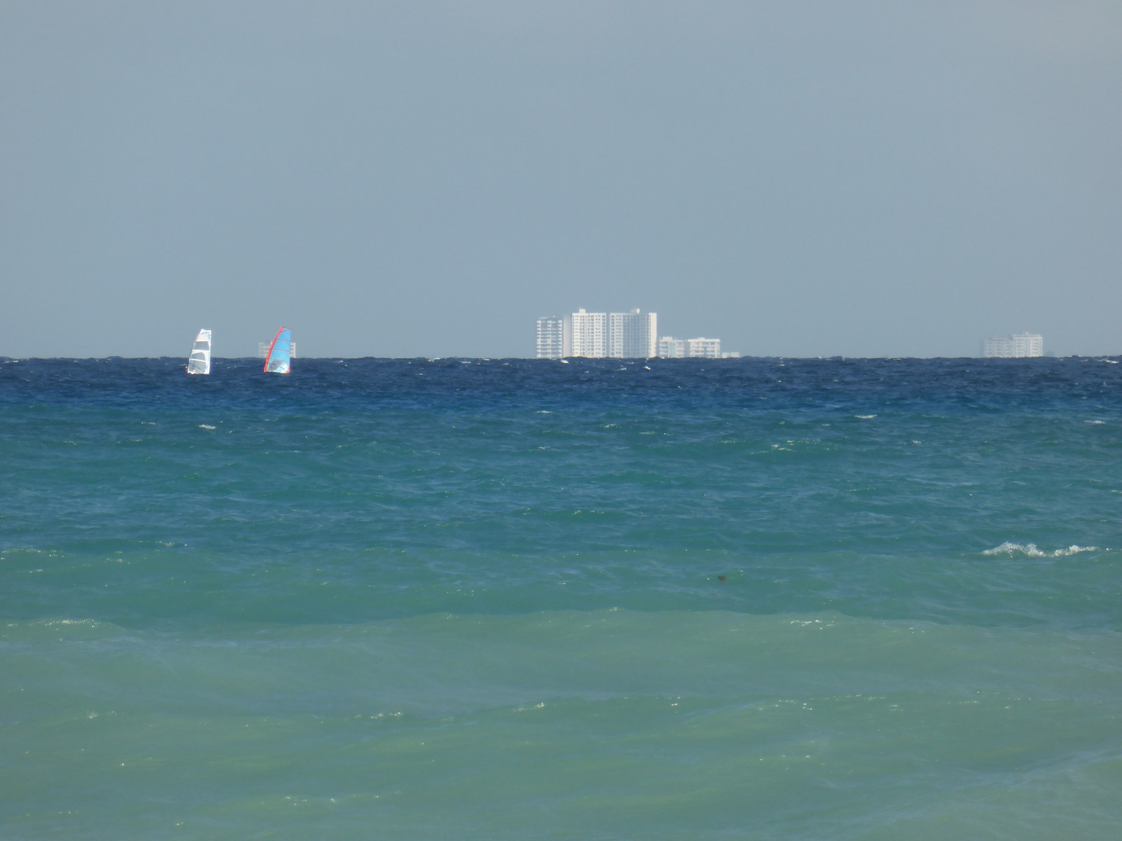 Buildings on the nearby island of Cozumel