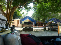 View from the truck at the entrance to the cenote site