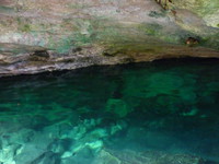 The entrance to the Little Brother cenote, Chac Mool