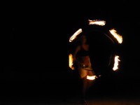 Fire juggling on the beach at Fusion