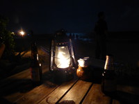 A quiet beer overlooking the beach at the Fusion bar in Playa del Carmen