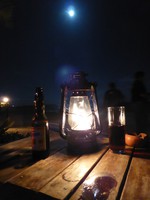 A quiet beer overlooking the beach at the Fusion bar in Playa del Carmen