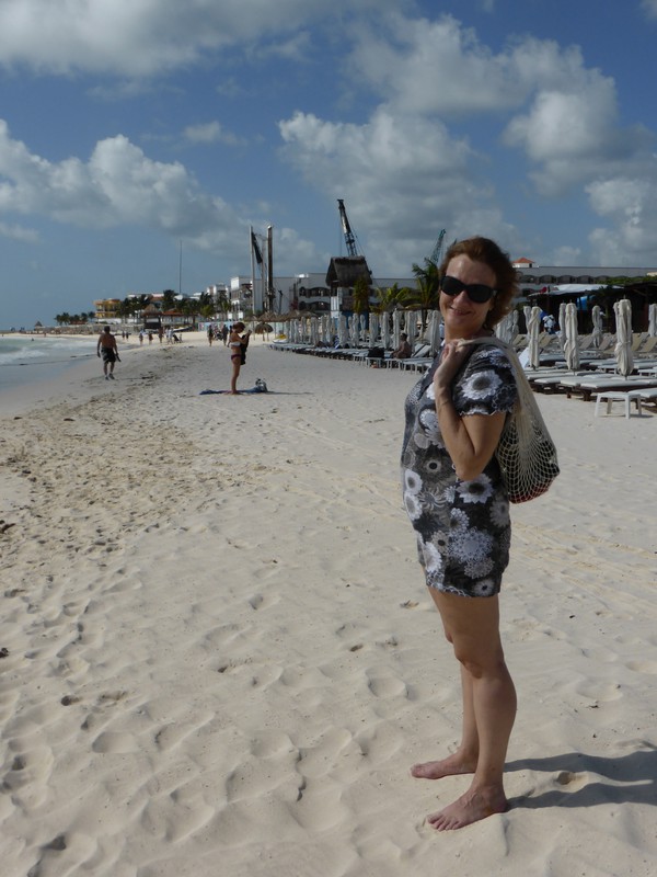 Peta on the beach in Playa del Carmen