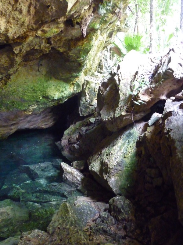 The entrance to the Little Brother cenote, Chac Mool