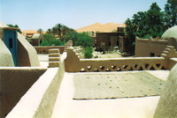 A view over Merzouga from the roof of a hotel