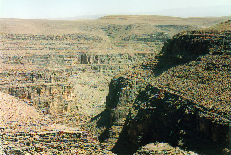 Rocky valleys in the desert