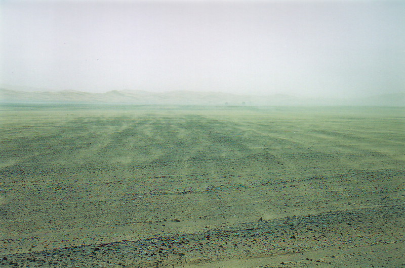 Sand snaking across the desert