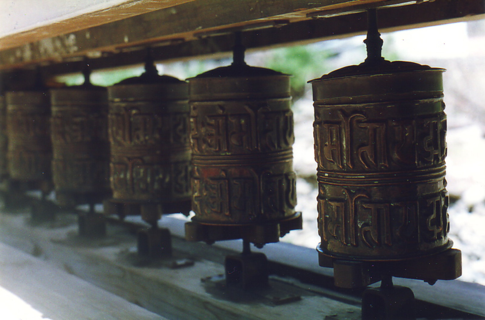 Nepalese prayer wheels