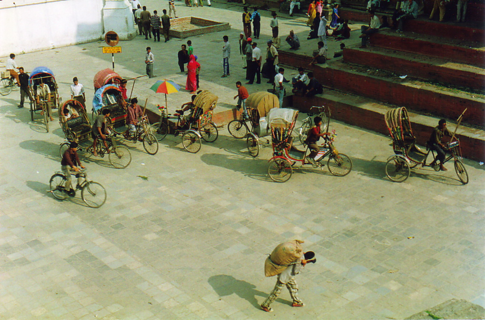 Rickshaws driving through Durbar Square