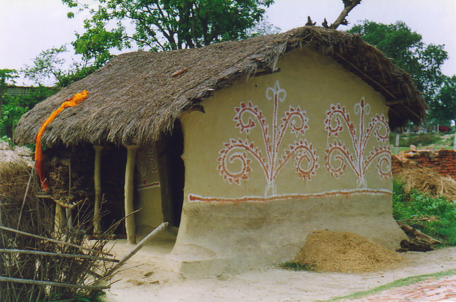 A beautifully decorated mud house