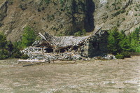 A collapsed house