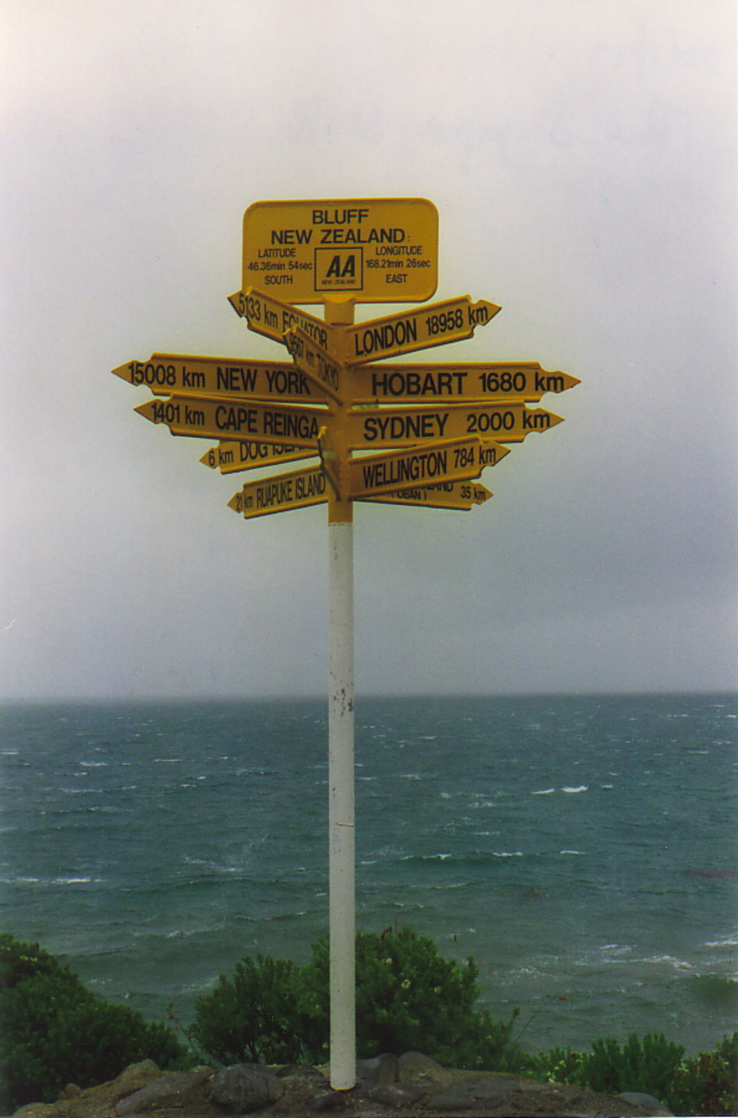 The signpost at Bluff