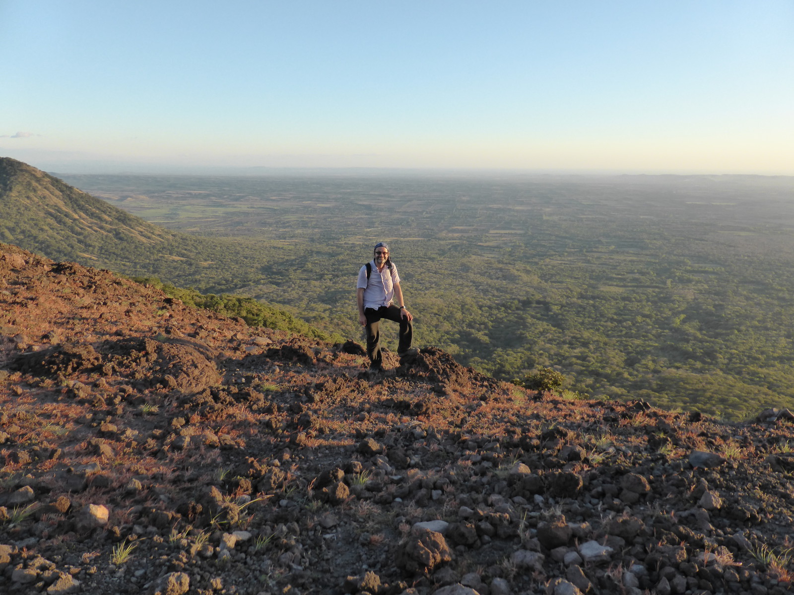 Mark overlooking the southern plains of Nicaragua, towards the Pacific