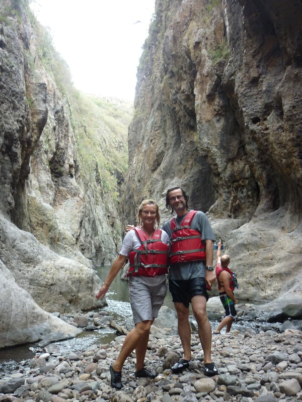 Mark and Peta posing about halfway through the canyon trek