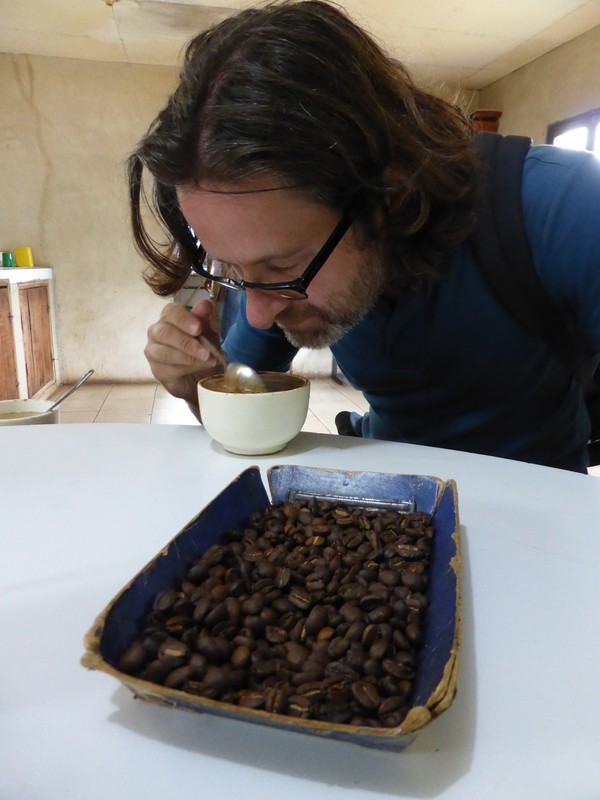 Mark smelling the aroma
