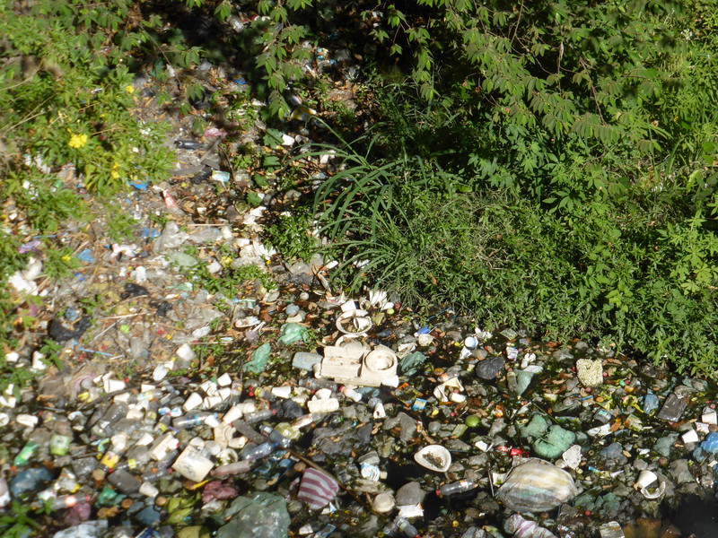 A litter-choked river in Granada: in Nicaragua, you have to take the rough with the smooth