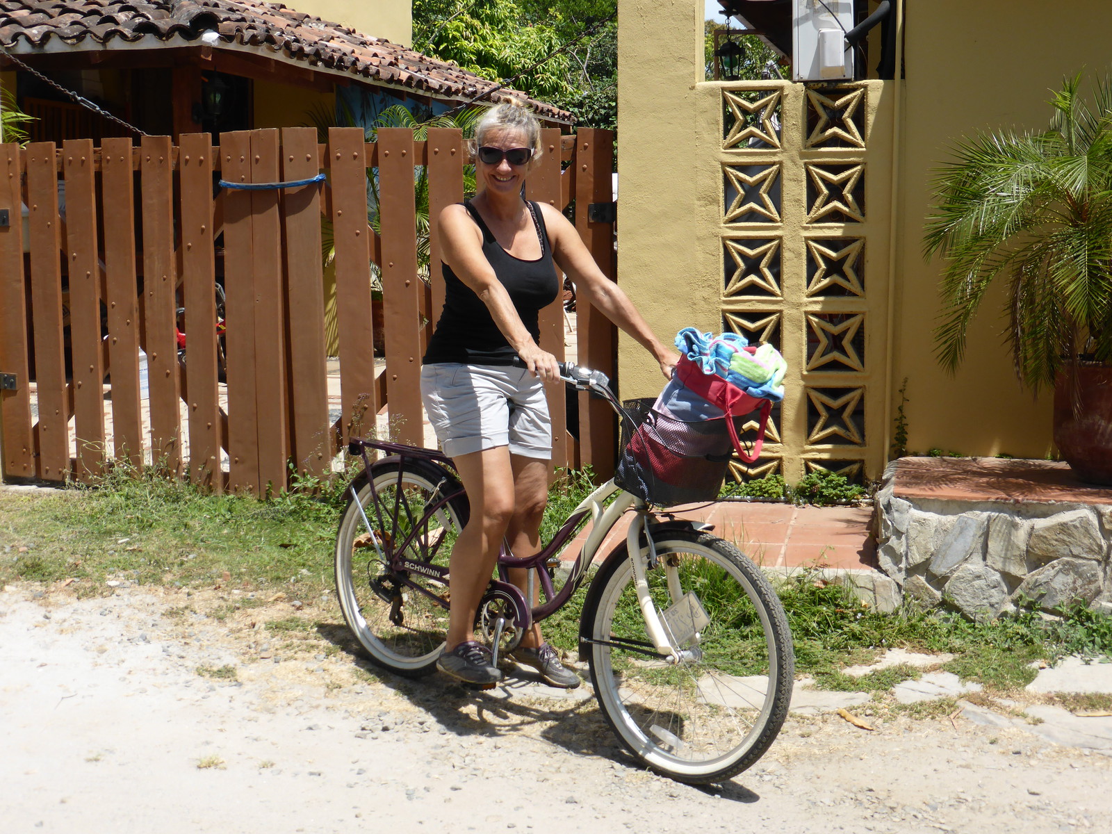 Peta getting ready to cycle to the beaches just out of town