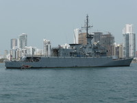 A naval ship in Cartagena