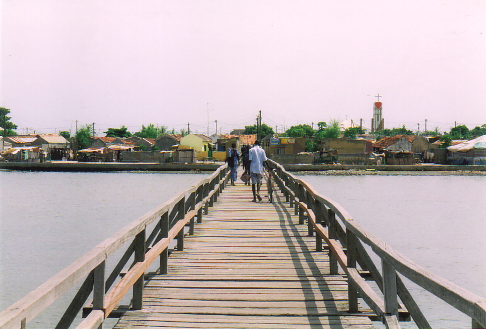 The wooden bridge to the island of Fadiout