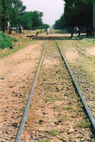 Train tracks leading off into the distance